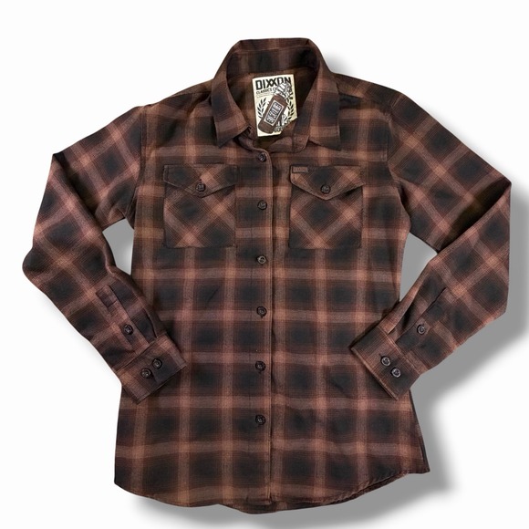 DIXXON Other - Dixxon Flannel Shirt The Bourbon Mens L Brown Plaid Long Sleeve Button Down